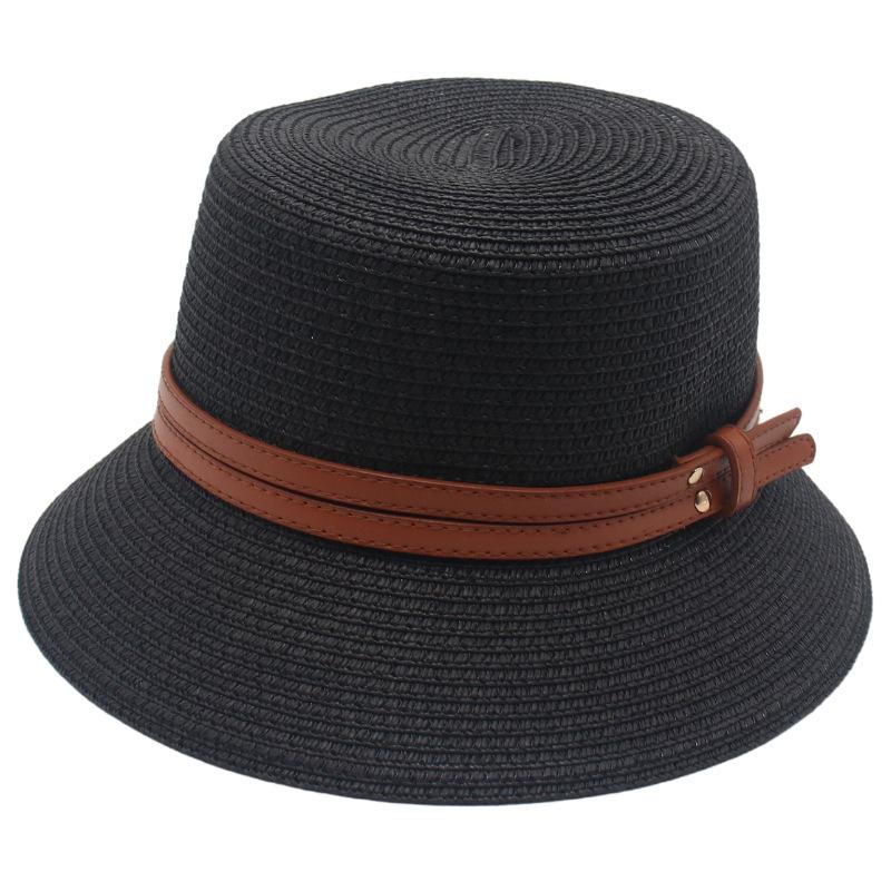 Japanese Papyrus Bucket Hat Double Yellow Belt Versatile Male And Female Models Catwalk Sunscreen Sunshade Straw Hat