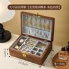 Elegant Walnut Wooden Double Layer Jewelry Box Portable Travel Organizer with Built-in Storage Compartments