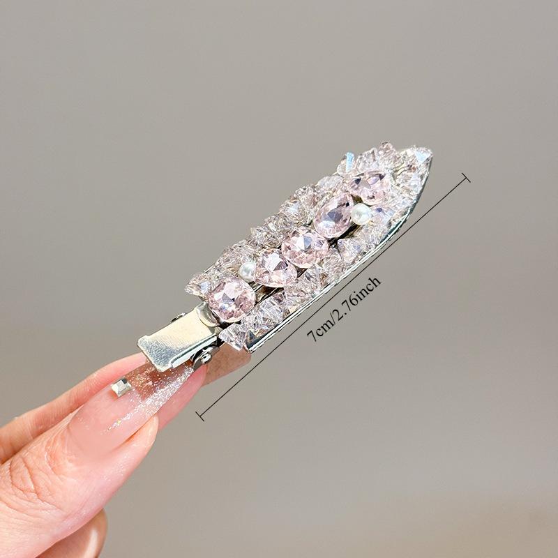 2Pcs Crystal Pearl Sparkling Diamond Hair Clip,Sparkling Exquisite,Date Party,Women's Daily Style Fashion Headwear Hairclip