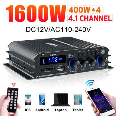 4*400W 4.1 Kanal HIFI bluetooth Effektforstærker Bil/Hjemmebiograf Digital Effekt Audio Forstærker til Højttaler Bas USB/SD AUX