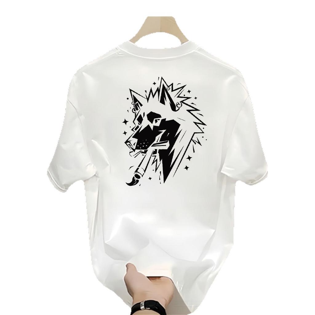 Cross-Border Exclusive Explosive Goods, Good Goods 100% Pure Cotton High-End Short-Sleeved Fashion Casual Versatile Loose T-Shirt Tide