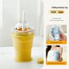 Portable Summer Ice Hockey Cup with Built-in Straw for Fast Ice Making - Silicone, Foldable & Easy to Carry for Outdoor and Home Use