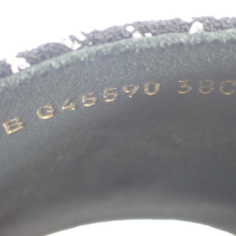 Chanel G45590_B15919_NV733 Sandals Black Lambskin/tweed Women