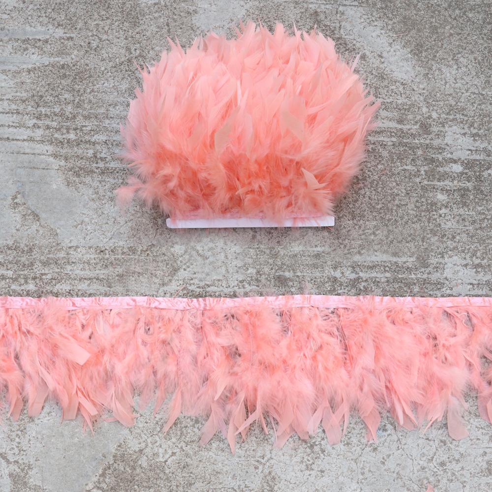 1M 10-15CM Turkey Feather Trim Fringe Blue Marabou Plumas Ribbon for Crafts Sewing  Clothes Wedding Dress Decoration Accessories