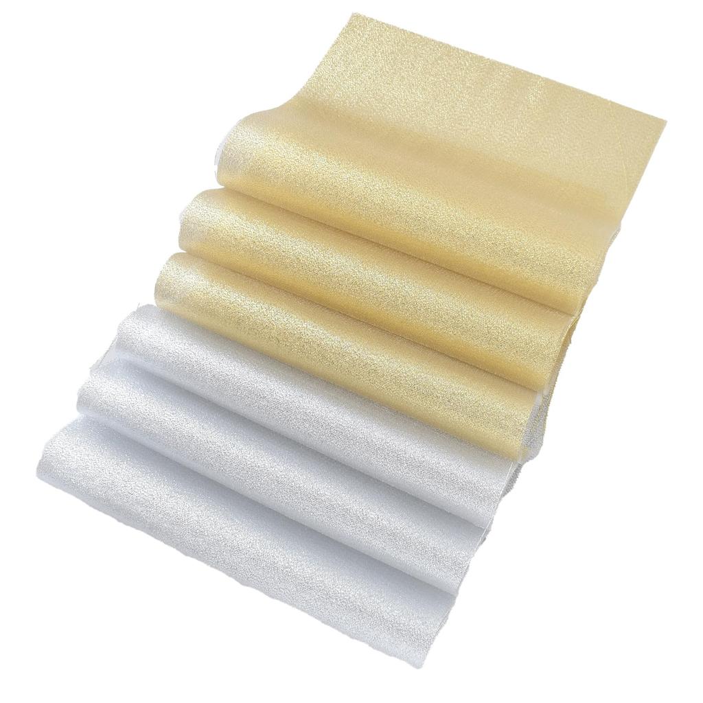 MYmama Tsumami Zaiku Thin Glitter Fabric Cut 24 x 20 6 Sheets Cloth, Approx. cm, (Silver & Gold)