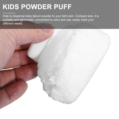 Frcolor Baby Powder Puffs, Set of 2, Portable, White, Baby & Kids Body Talcum Powder Puffs, Perfect for Baby Showers and Body Care