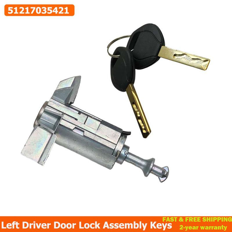 

51217035421 Left Driver Car Door Lock Cylinder Barrel Assembly With 2 Keys For BMW X5 E53 2000-2006