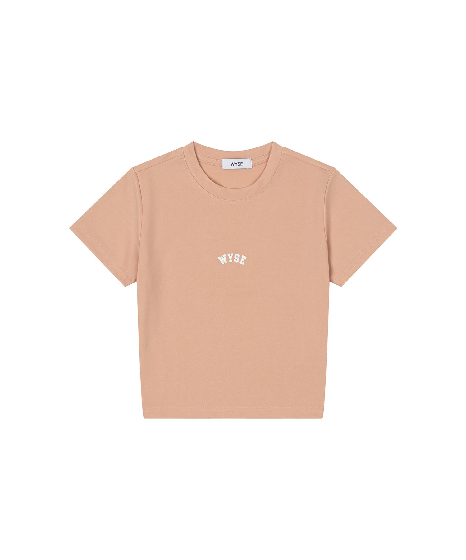 Wise Cooling New Logo Crop Short Sleeve Tee (Peach) Free
