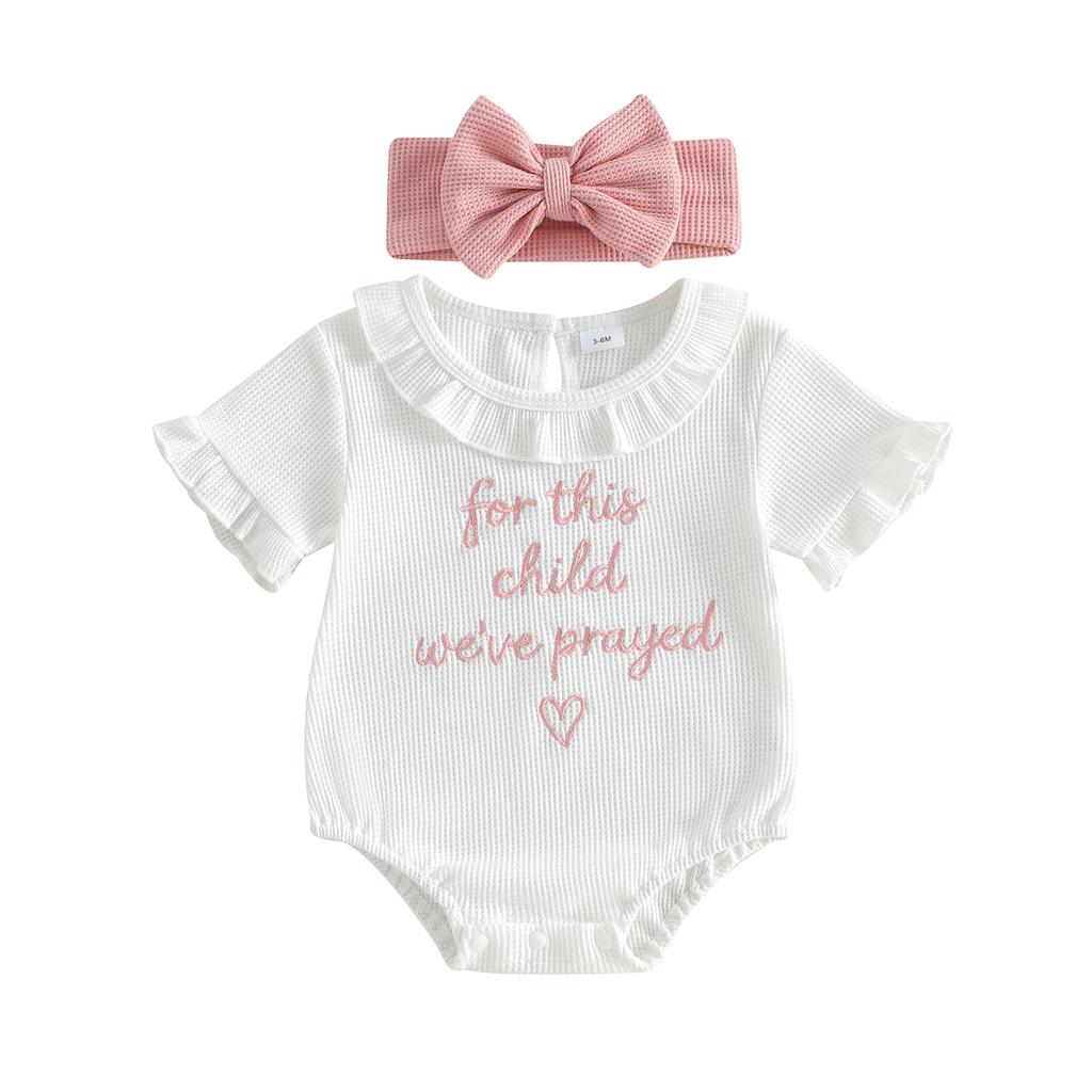 Adorable Toddler Floral Print Sleeveless Romper with Matching Bow Headband Set for Summer Outfits