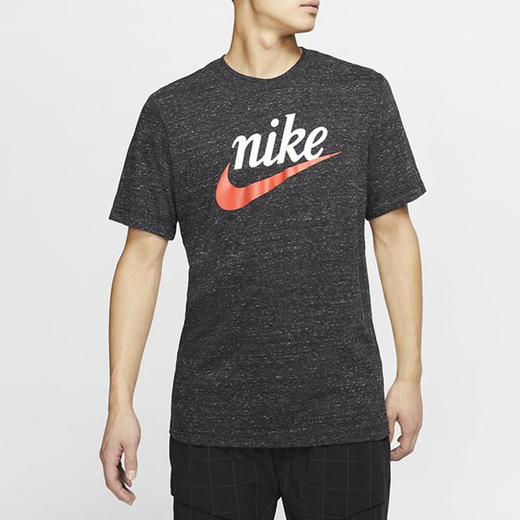 Nike Sportswear Heritage Letter Logo Print Short Sleeve T-Shirt Men Tops Black CK2382-010
