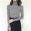 Herbst Winter Langarm Rollkragen Pullover Einfarbig Oberteile Slim Fit Damen Strickpullover Lässig Schlicht Unterhemd Damenbekleidung