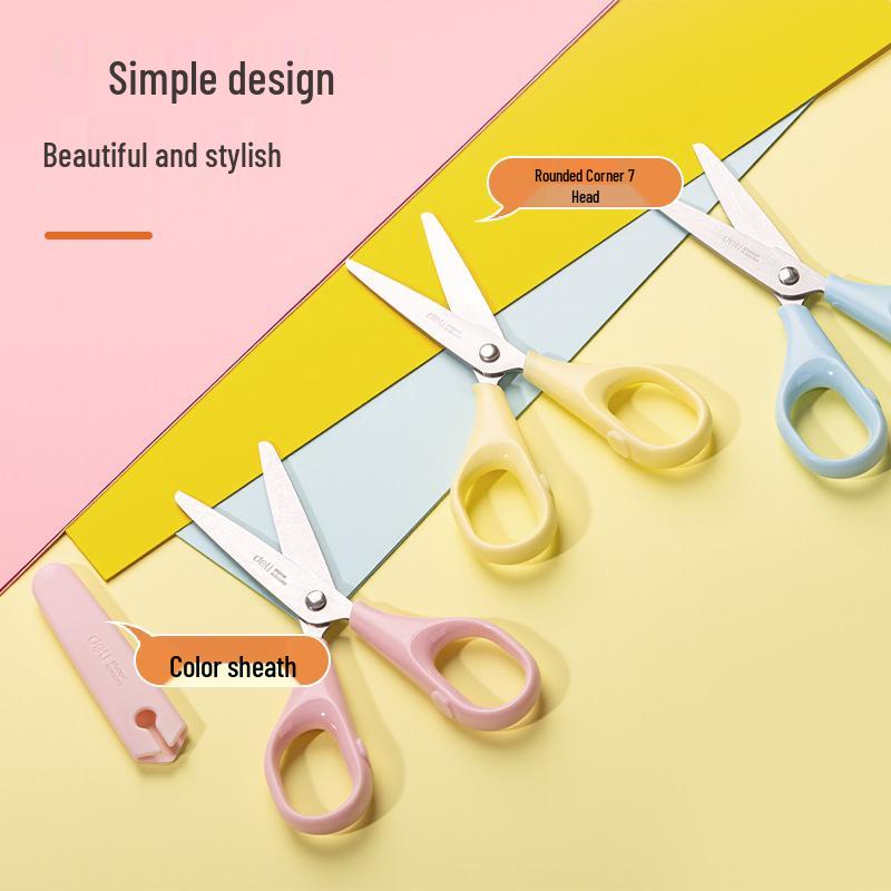 Deli Kids' Safety Scissors with Round Tip - Ideal for Crafts & Paper Cutting, Model 6023 - Perfect Children's Day Gift
