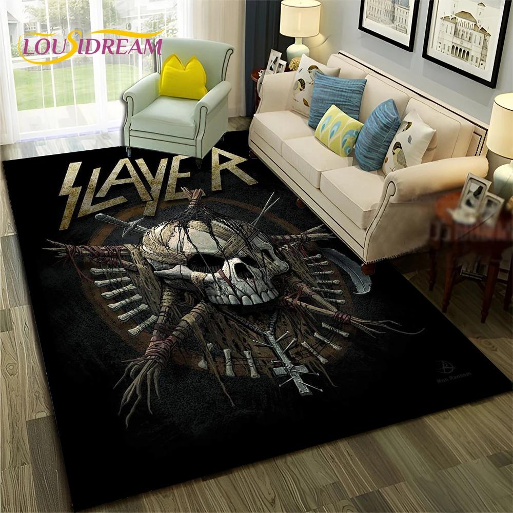 Heavy Metal Band Slayer Rock Carpet Rug for Home Living Room Bedroom Sofa Doormat Decor,kids Play Area Rug Non-slip Floor Mat
