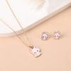 Unique Cats Necklace with Matching Earrings Alloy Texture Fashion Ear Studs Great for Casual and Various Occasions