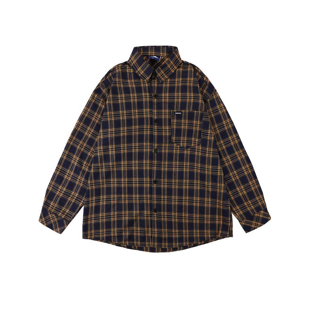 Men's Retro Plaid Long Sleeve Shirt - Spring/Autumn Casual Jacket