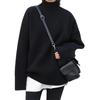 Half-high Neck Solid Color Lazy Wind Women's Sweater Autumn and Winter Loose Short Section Bottoming Knit Sweater Temperament Women's Thick