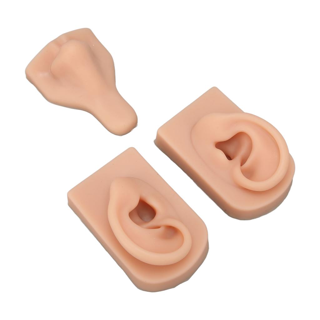 Silicone Piercing Practice Model Simulation Soft Flexible Nose Ears Model for Display Teaching
