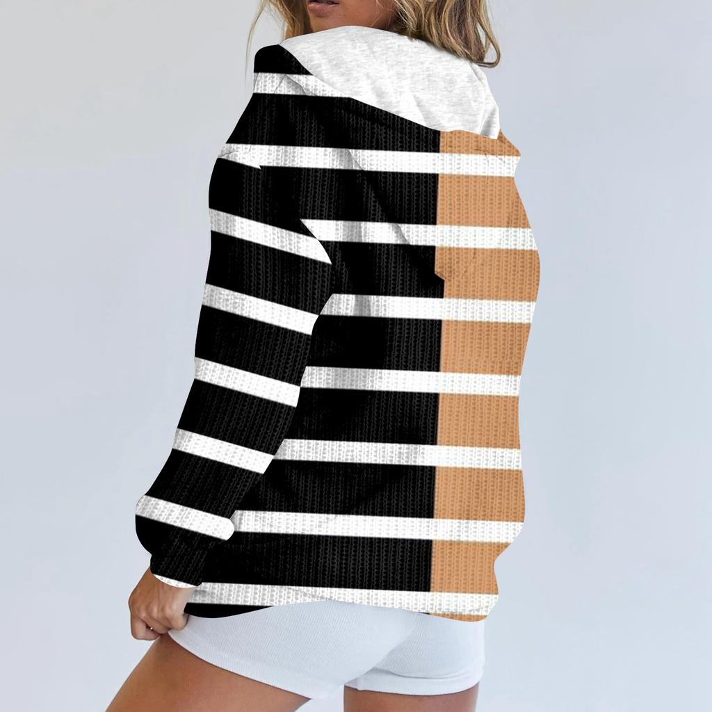 Women's Fashion Jacket Casual Printed Long-sleeved Hooded Cardigan Sweatshirts