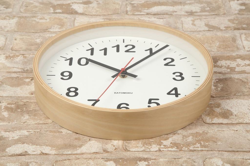 KATOMOKU Plywood Clock 2 Wall Clock with Continuous Second Diameter Cm Radio km-42MRCS Hand, 25.2 (SKP Clock)