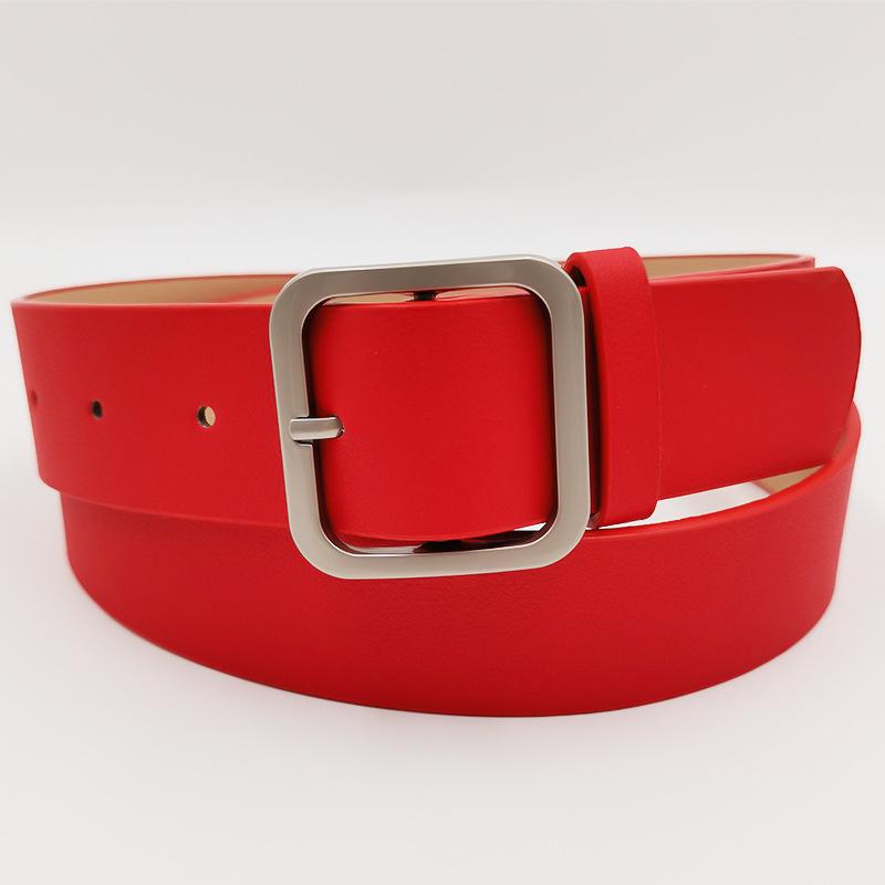 Small Simple Korean Style Women's Belt Retro Square Pin Buckle Jeans Belt