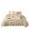Contemporary Minimalist Carved Milk Velvet Warm Lace Bedding Set