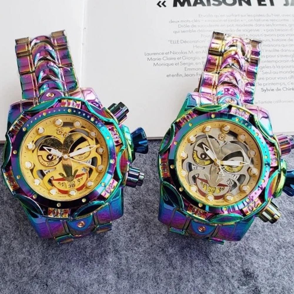 Montres-bracelets Quartz Invaincues Hommes Réserve Boulon Zeus Fonction Invincible Grand Cadran Joker Montre Homme Montre Originale Relogio Masculino