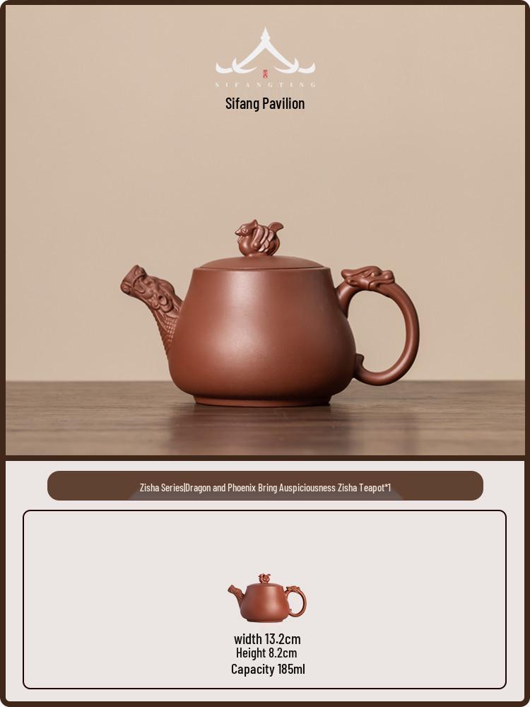 

Yixing Masterpiece Authentic Zisha Handmade Teapot Kung Fu Tea Set for Personal Use 185ml
