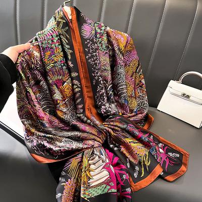Spring Scarf Women'S Luxury Design Polyester Material Smooth Scarf Soft Shawl Beach