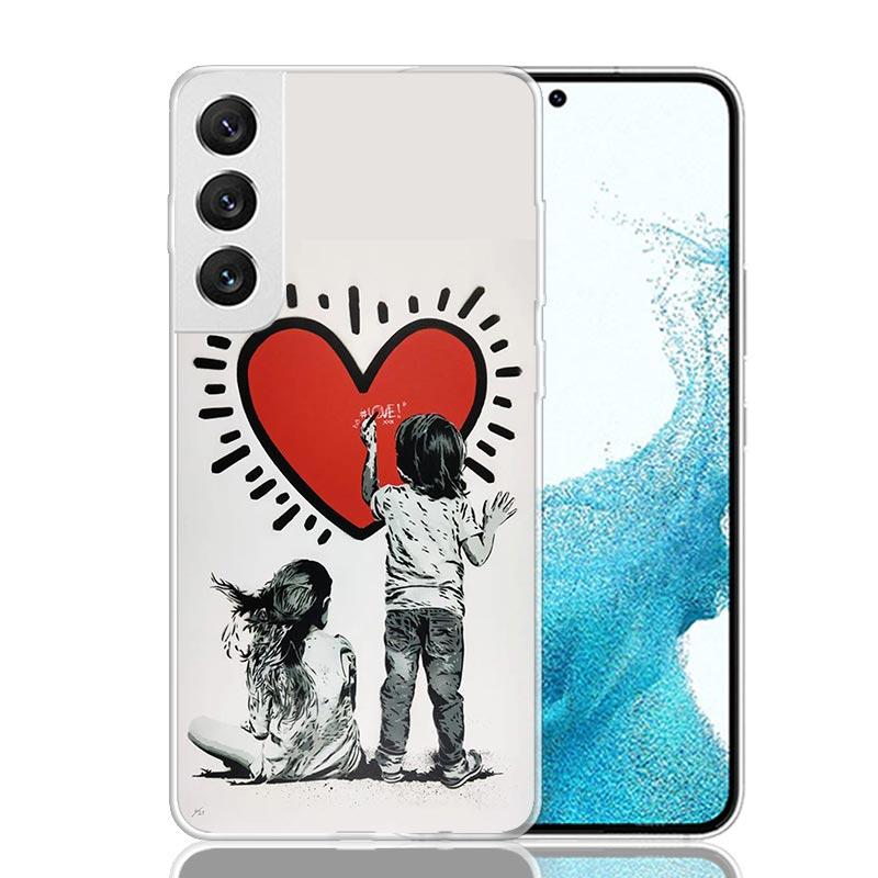 Street Art Banksy Graffiti Phone Case For Samsung Galaxy S25 Edge S24 S23 S22 S21 FE S20 Ultra S10 Plus + Art Customized Coque C