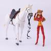 Movable Animal Figma Horse Model and Rider Figurine for Painting Simulation