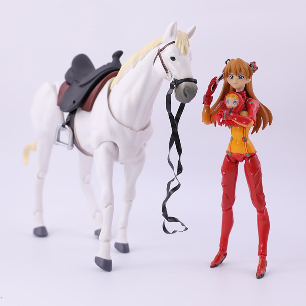 Movable Animal Figma Horse Model and Rider Figurine for Painting Simulation