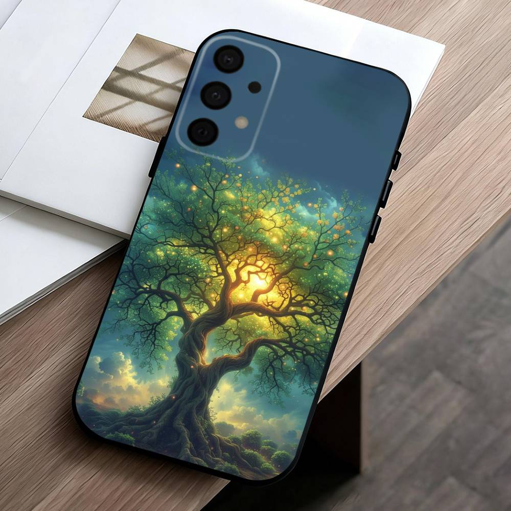 W-World L-Life Tree Mobile Phone Case For Samsung Galaxy A73,A72,A71,A70,A53,A52,A51,Others Soft Black Cover