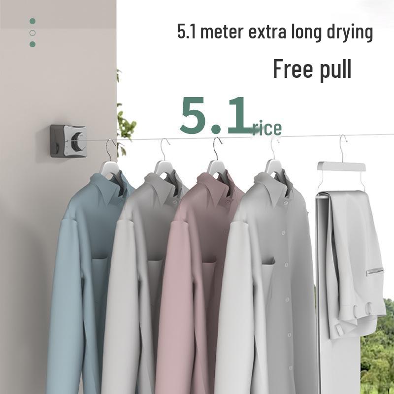 Kele Invisible Indoor Clothesline: No-Punch, Steel Wire Drying Rack for Balcony and Bathroom.