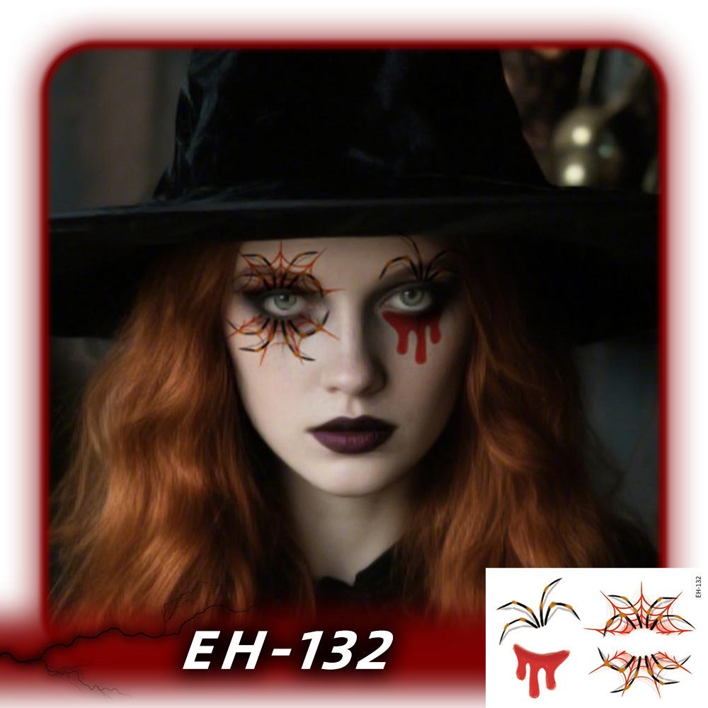 2025 Waterproof Halloween Scar Tattoo Stickers - Prank & Scary Face Designs 120*75mm
