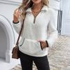 Women's Fall Hooded Sweatshirts Long Sleeve Half Zip Cropped Hoodies Pullover Winter Fashion Clothes