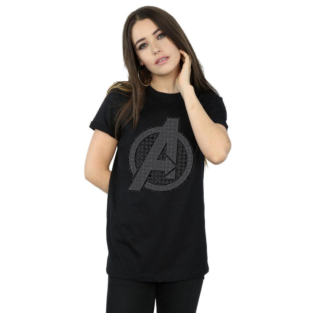 Marvel Womens/Ladies Avengers Endgame Iconic Logo Cotton Boyfriend T-Shirt