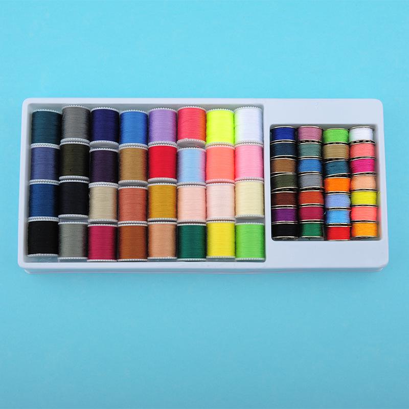 

60-Color Sewing Thread Set: 32 Large Spools & 28 Metal Bobbins for Home Machines