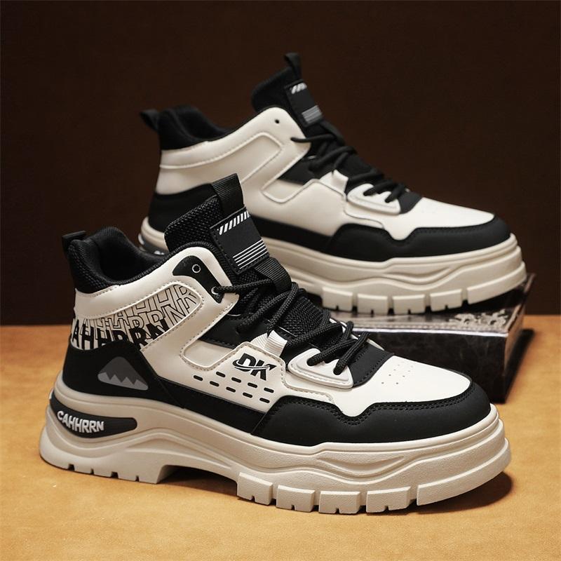 New Men's Classic Four Seasons Fashion High Top Thick Sole Skateboarding Shoes Comfortable Soft Sole Basketball Sneakers