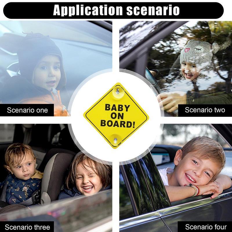 Auto Baby Warnaufkleber Wiederverwendbarer Warn-Fensteraufkleber mit Doppelsaugnapf Baby im Auto Aufkleber PP Verdickt Kindersicher Auto