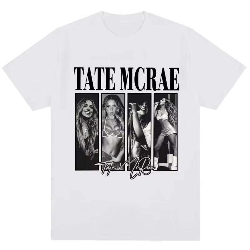 Tate McRae Signature Print T Shirt Streetwear Tate McRae 2026 Fashion Tshirts Cotton  Women T Shirts Oversized Women Tshirt