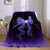 Lavender Sheer Bow Flannel Blanket Warm Soft Halloween Christmas Couch Warm Cozy Decorative Decor Gift for All Season