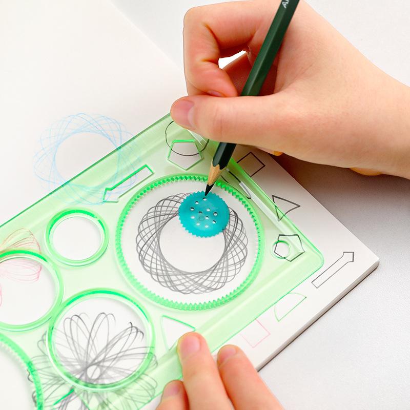 Geometry Spirograph Drawing Rulers Stencils Set Creative Art Crafts Painting Kids Educational Toy Gift Template Ruler