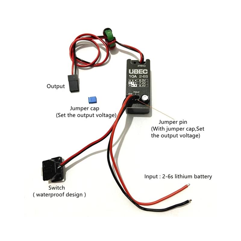 Hobbywing 10A UBEC 2~6S Voltage Regulator Module New Fully Waterproof Small Car 6V/7.4V/8.4V Adjustable For Toy car parts