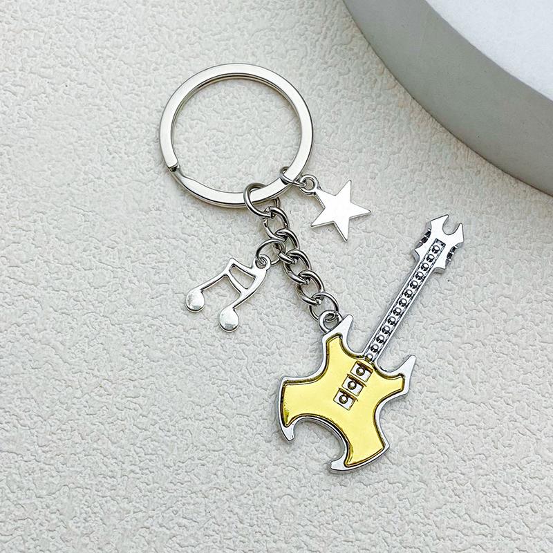 Y2k Guitar Musical Symbols Star Keychain Pendant For Men Women Punk Style Fashion Rock Bag Charm Accessories Gift