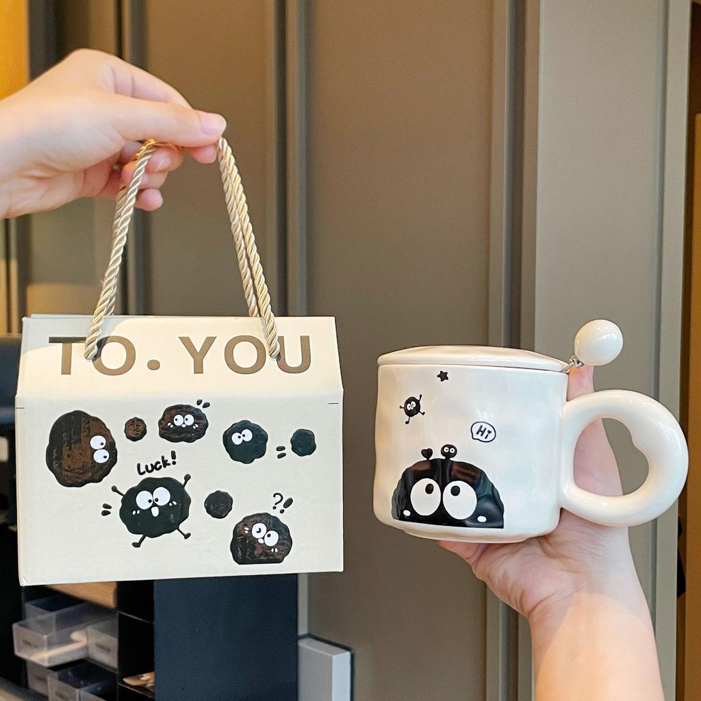 Souvenir Girls Cute Ceramic Mug with Lid Couple Water Cup Creative Practical Mug Men's Coffee Mug Gift