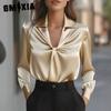 Women's Fashion Casual Solid Color Print Long Sleeve V Neck Blouses & Shirts