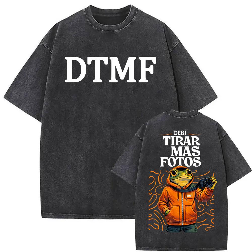 

Bad Bunny Seguimo Aqui Sapo Concho Washed Vintage T Shirt DTMF Debi Tirar Mas Fotos Tshirt Men Women Cotton Oversized Tees S