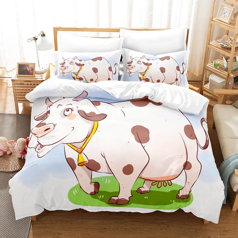 Flower Deer Bedding Sets Cartoon Animal Kid‘s Duvet Cover Boys Girls Cute King Quilt Cover Bedroom Bed Set Queen Bedding Set