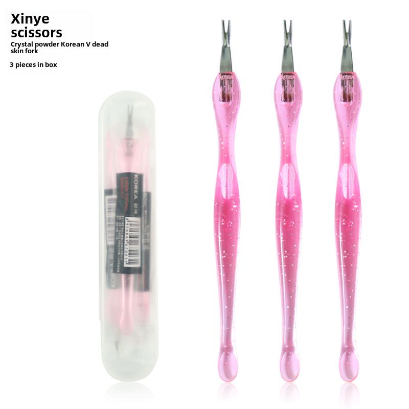 Nail Art Cuticle Remover Tool: Deep V Fork for Dead Skin and Manicure