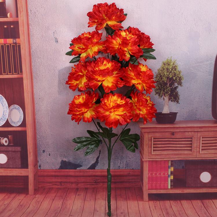 Simulation Peony Flower 10 Heads Rich and Core-spun Peony Simulation Flower Wedding Home Studio Decoration Artificial Fake Flower